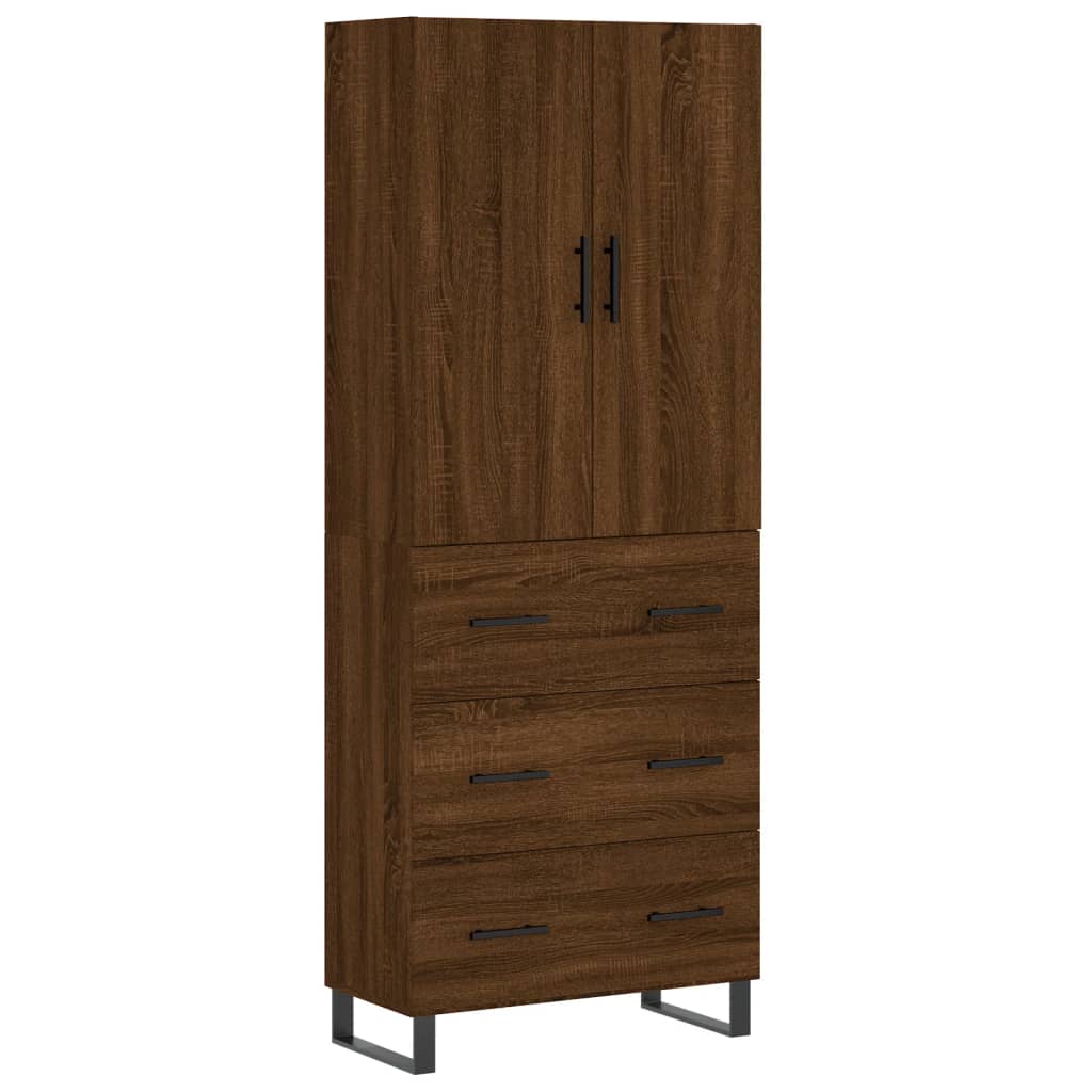 Image Buffet haut Chêne marron 69,5x34x180 cm Bois d'ingénierie | Xios Store SNC vidaXL Xios Store SNC