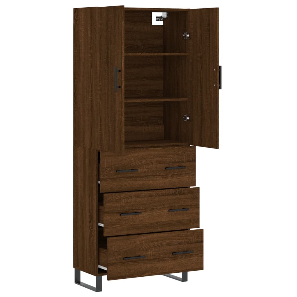 Image Buffet haut Chêne marron 69,5x34x180 cm Bois d'ingénierie | Xios Store SNC vidaXL Xios Store SNC