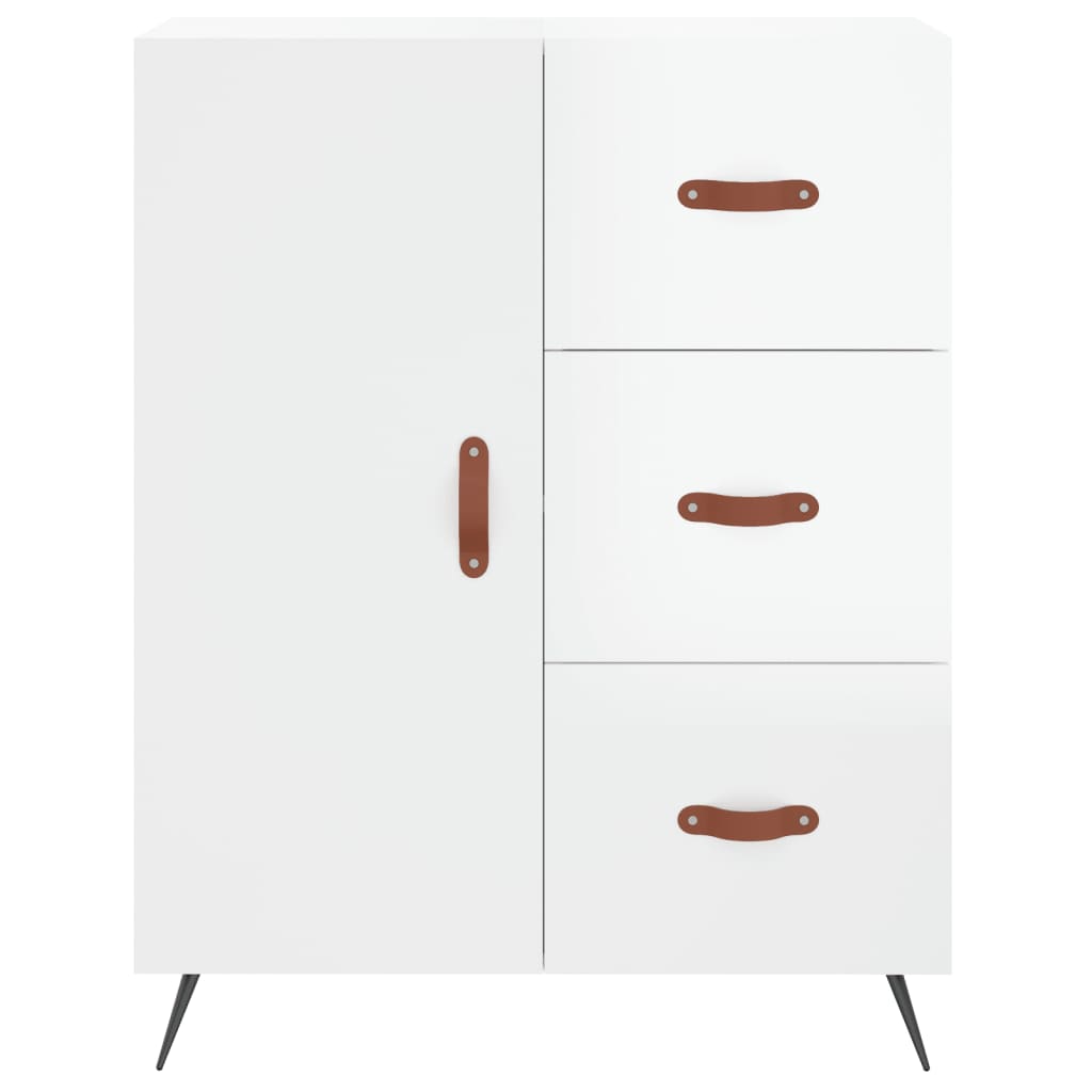 Image Buffet haut Blanc brillant 69,5x34x180 cm Bois d'ingénierie | Xios Store SNC vidaXL Xios Store SNC