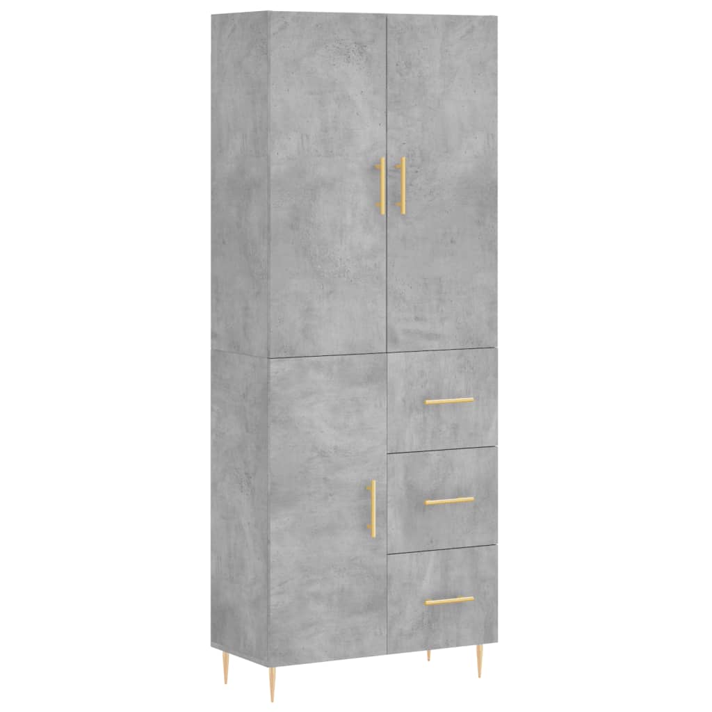 Image Buffet haut Gris béton 69,5x34x180 cm Bois d'ingénierie | Xios Store SNC vidaXL Xios Store SNC