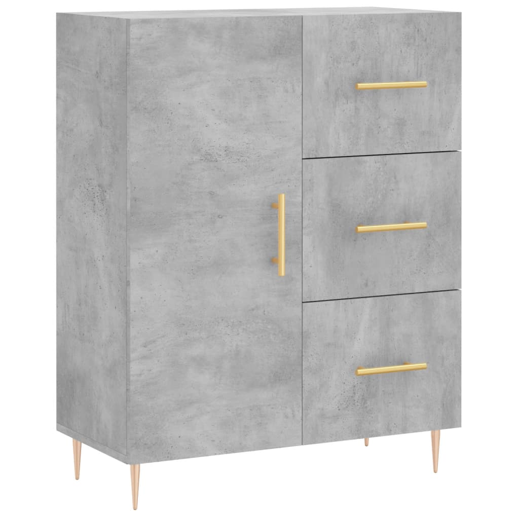 Image Buffet haut Gris béton 69,5x34x180 cm Bois d'ingénierie | Xios Store SNC vidaXL Xios Store SNC