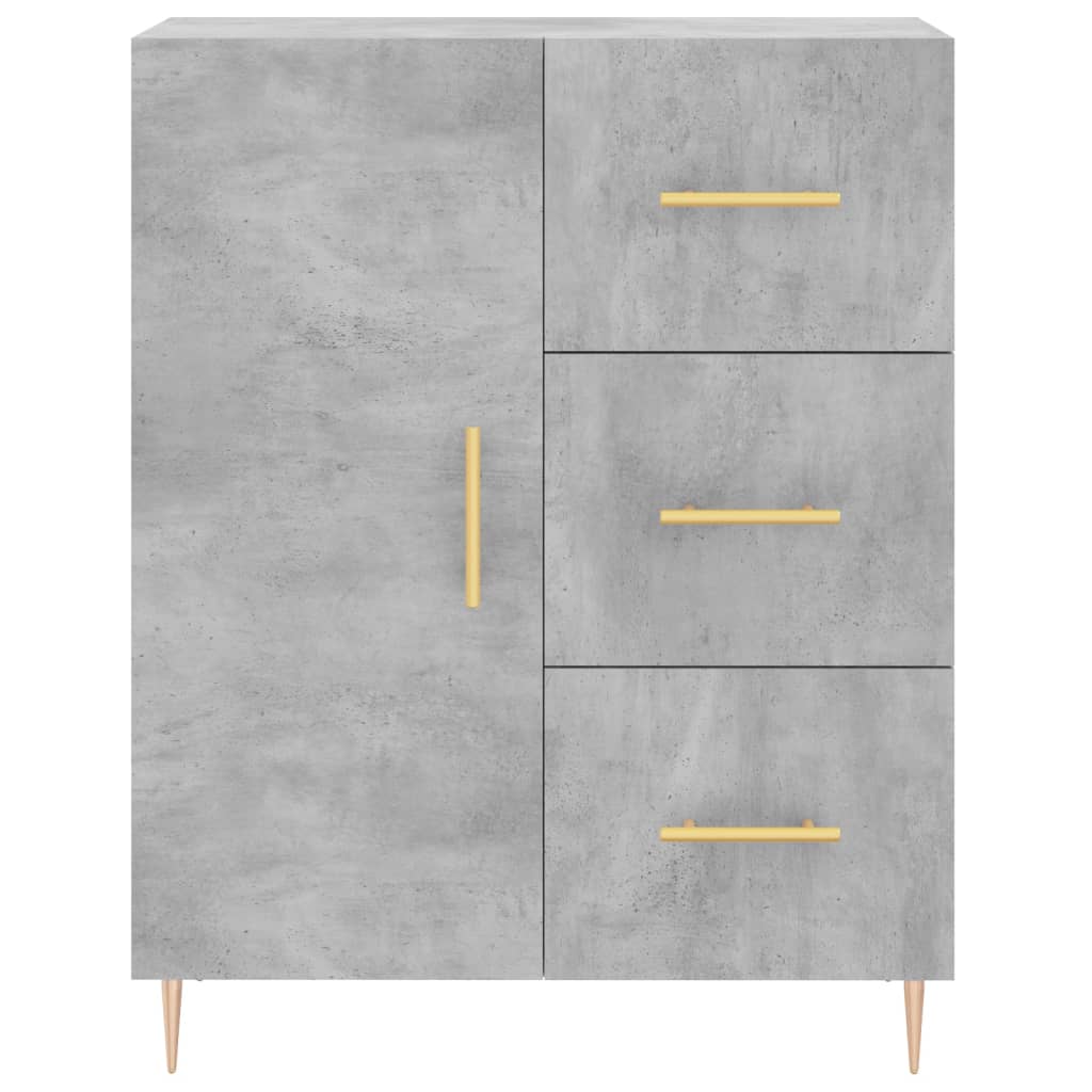 Image Buffet haut Gris béton 69,5x34x180 cm Bois d'ingénierie | Xios Store SNC vidaXL Xios Store SNC