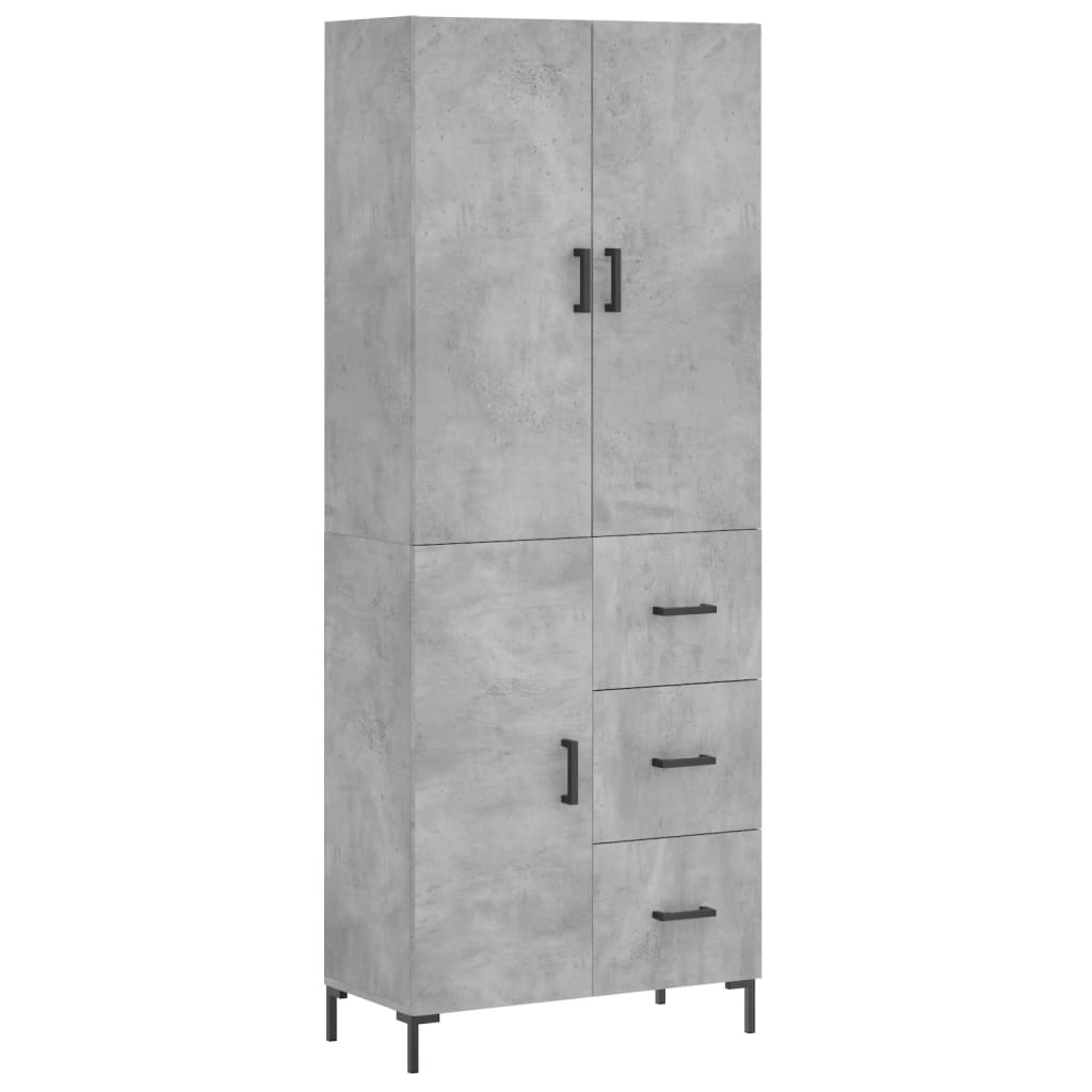 Image Buffet haut Gris béton 69,5x34x180 cm Bois d'ingénierie | Xios Store SNC vidaXL Xios Store SNC