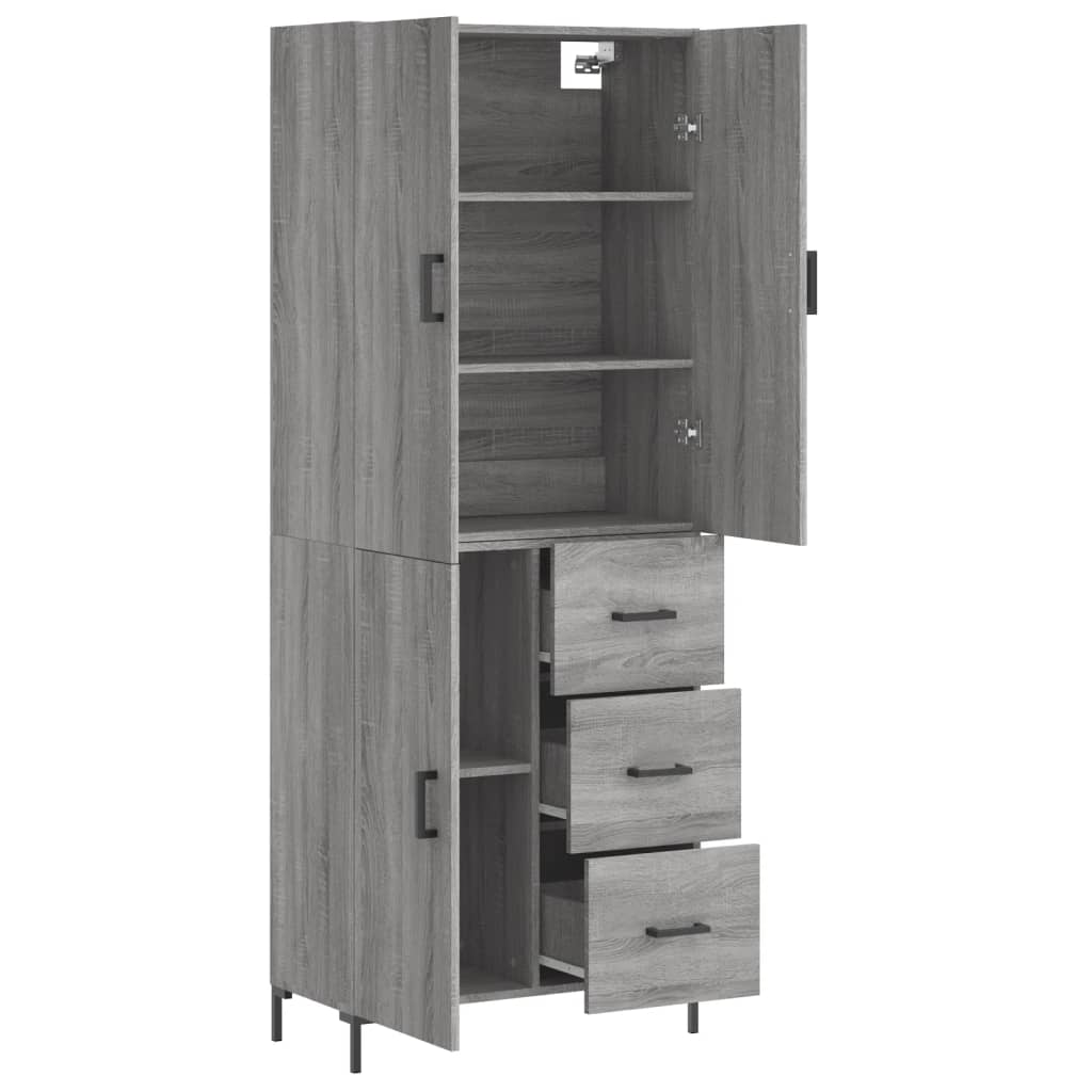 Image Buffet haut Sonoma gris 69,5x34x180 cm Bois d'ingénierie | Xios Store SNC vidaXL Xios Store SNC