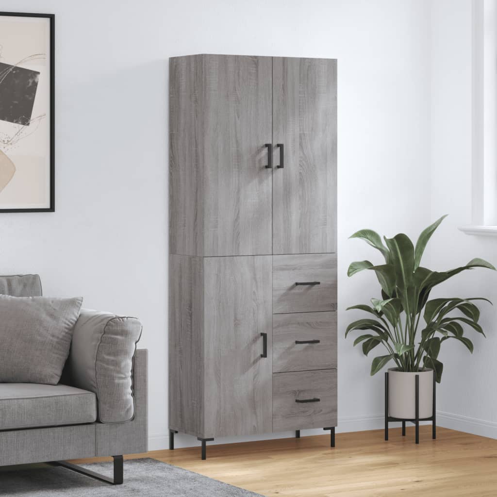 Image Buffet haut Sonoma gris 69,5x34x180 cm Bois d'ingénierie | Xios Store SNC vidaXL Xios Store SNC