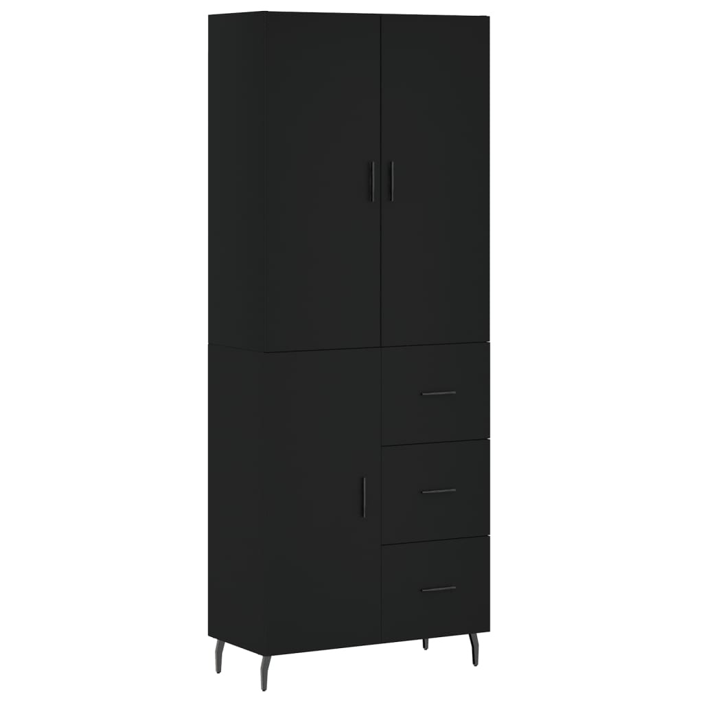 Image Buffet haut Noir 69,5x34x180 cm Bois d'ingénierie | Xios Store SNC vidaXL Xios Store SNC