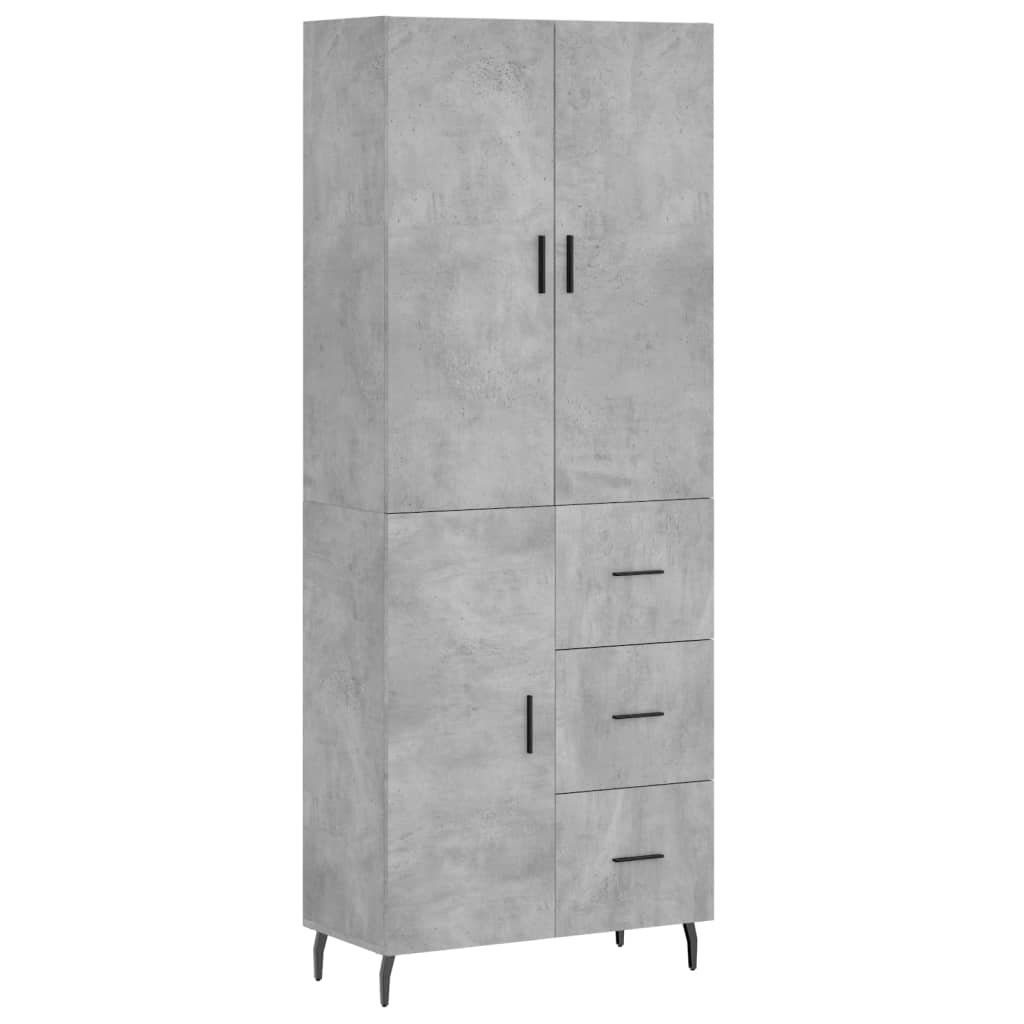 Image Buffet haut Gris béton 69,5x34x180 cm Bois d'ingénierie | Xios Store SNC vidaXL Xios Store SNC