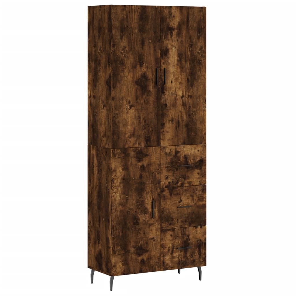 Image Buffet haut Chêne fumé 69,5x34x180 cm Bois d'ingénierie | Xios Store SNC vidaXL Xios Store SNC