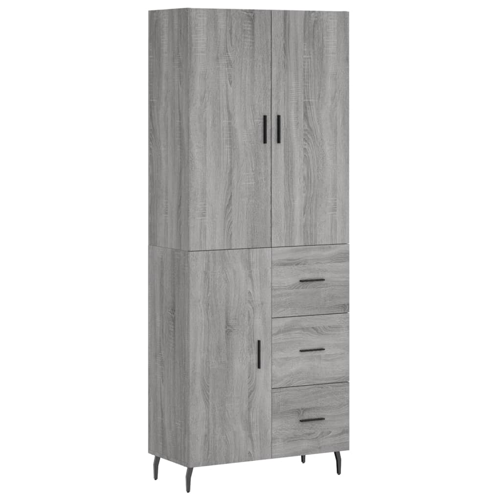 Image Buffet haut Sonoma gris 69,5x34x180 cm Bois d'ingénierie | Xios Store SNC vidaXL Xios Store SNC