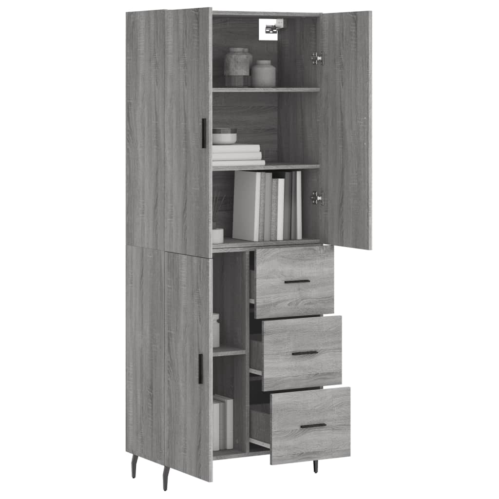 Image Buffet haut Sonoma gris 69,5x34x180 cm Bois d'ingénierie | Xios Store SNC vidaXL Xios Store SNC