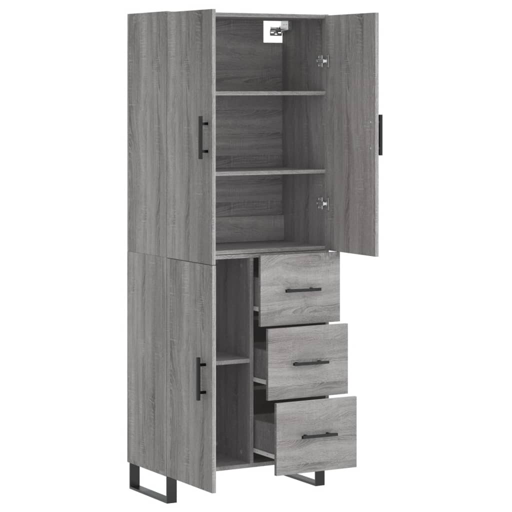 Image Buffet haut Sonoma gris 69,5x34x180 cm Bois d'ingénierie | Xios Store SNC vidaXL Xios Store SNC