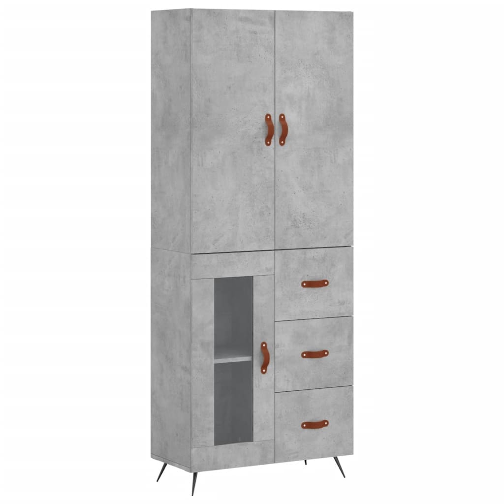 Image Buffet haut Gris béton 69,5x34x180 cm Bois d'ingénierie | Xios Store SNC vidaXL Xios Store SNC