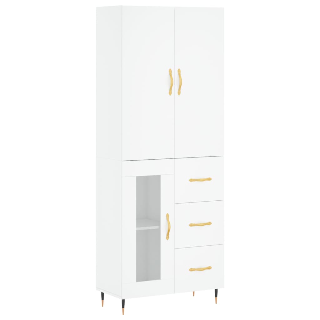 Image Buffet haut Blanc 69,5x34x180 cm Bois d'ingénierie | Xios Store SNC vidaXL Xios Store SNC