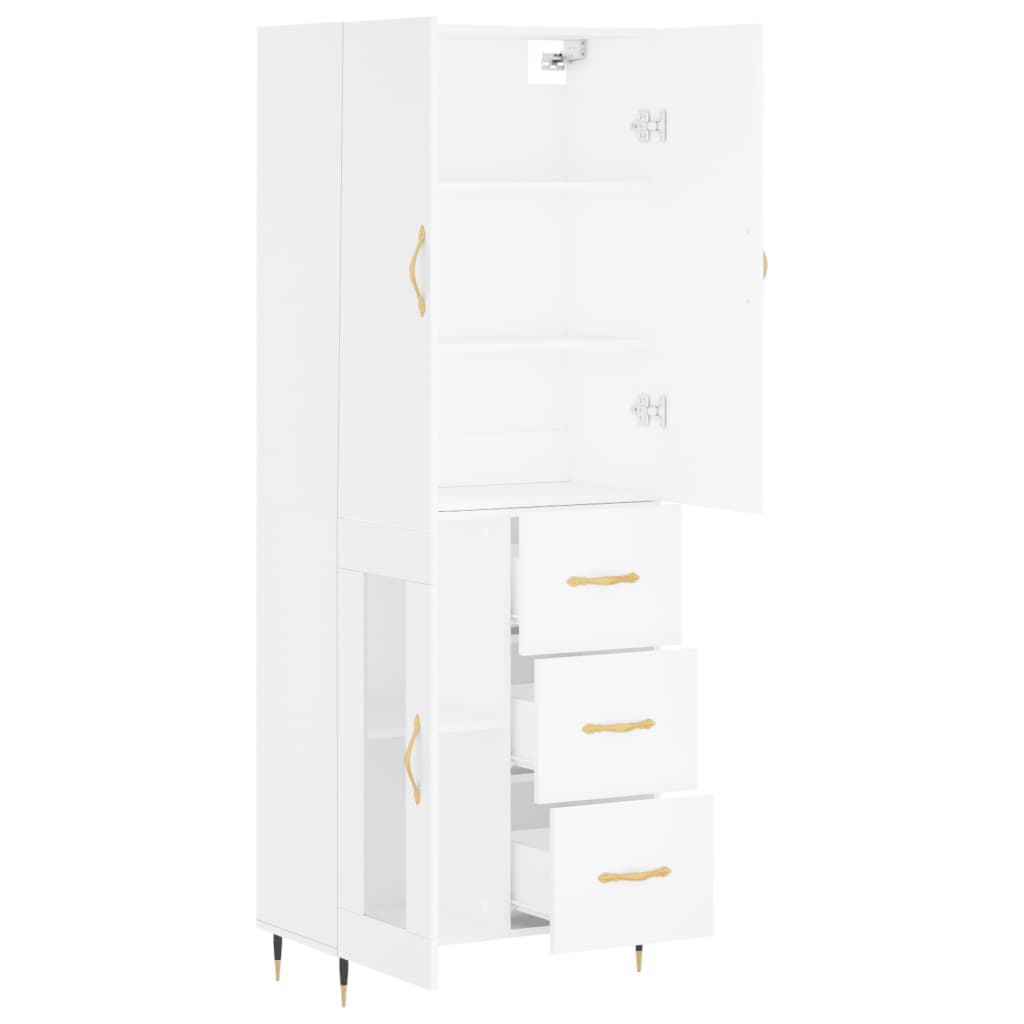 Image Buffet haut Blanc 69,5x34x180 cm Bois d'ingénierie | Xios Store SNC vidaXL Xios Store SNC