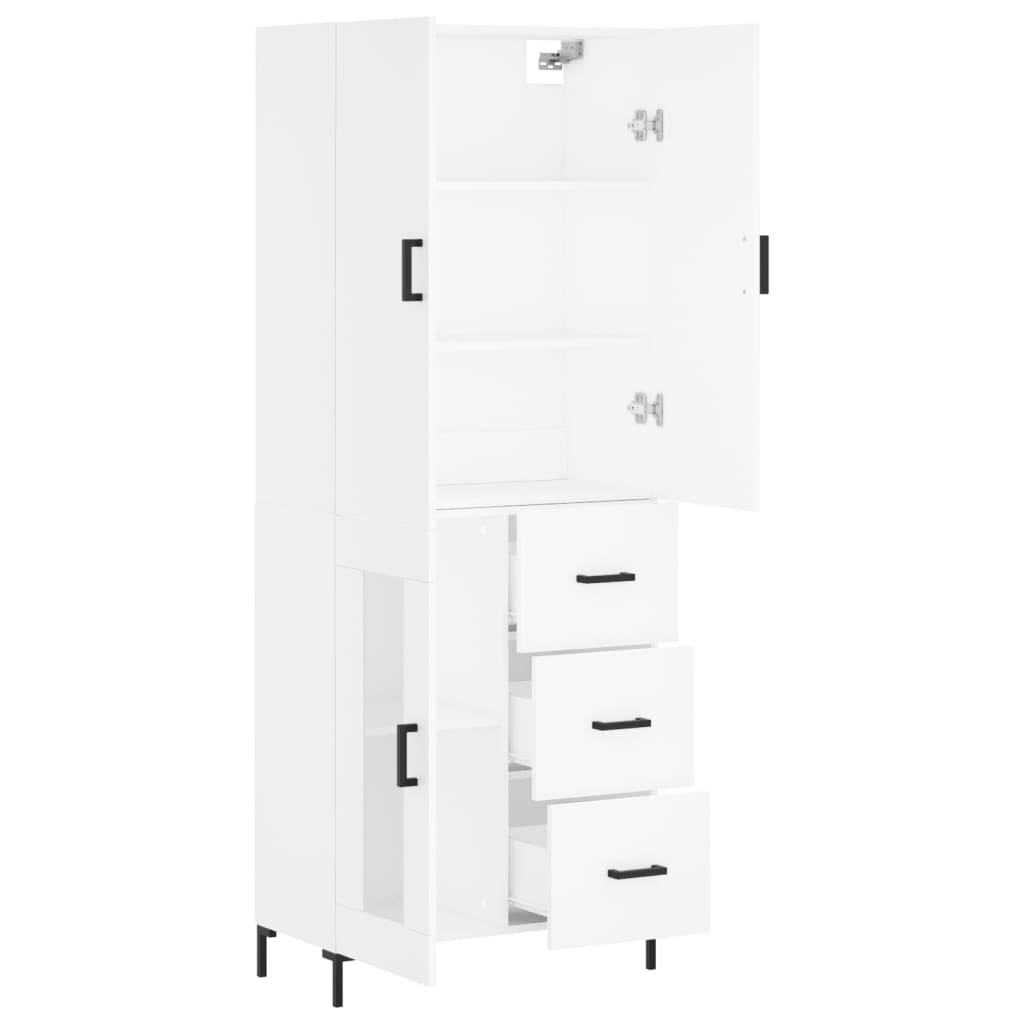 Image Buffet haut Blanc 69,5x34x180 cm Bois d'ingénierie | Xios Store SNC vidaXL Xios Store SNC