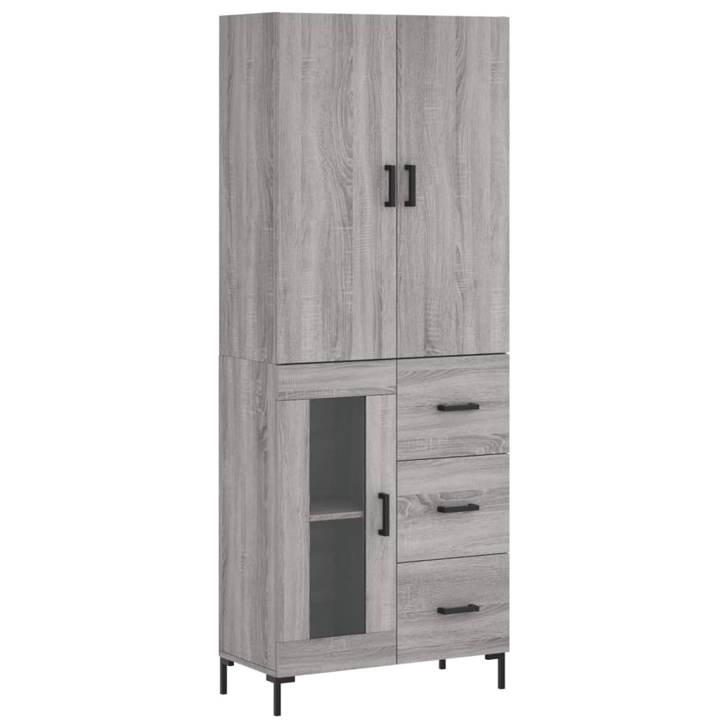 Image Buffet haut Sonoma gris 69,5x34x180 cm Bois d'ingénierie | Xios Store SNC vidaXL Xios Store SNC