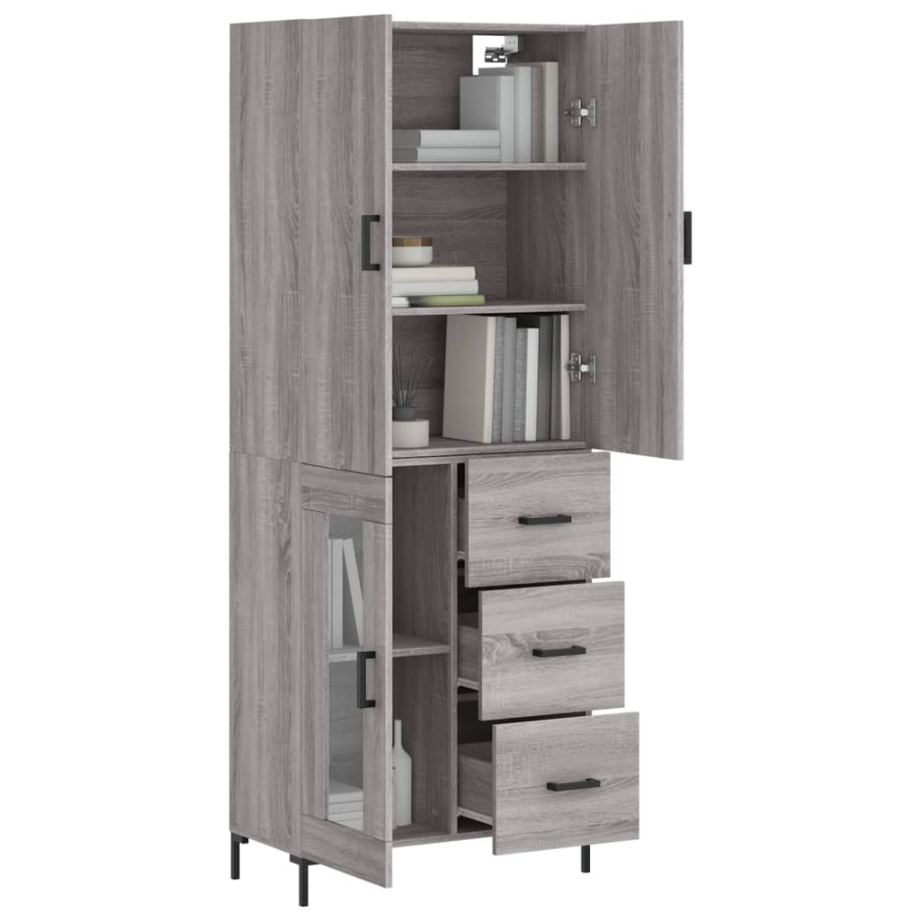 Image Buffet haut Sonoma gris 69,5x34x180 cm Bois d'ingénierie | Xios Store SNC vidaXL Xios Store SNC