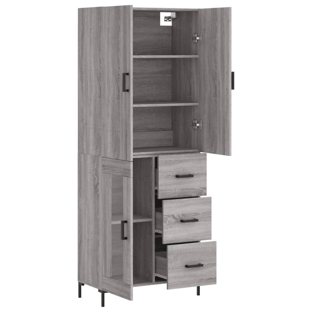 Image Buffet haut Sonoma gris 69,5x34x180 cm Bois d'ingénierie | Xios Store SNC vidaXL Xios Store SNC