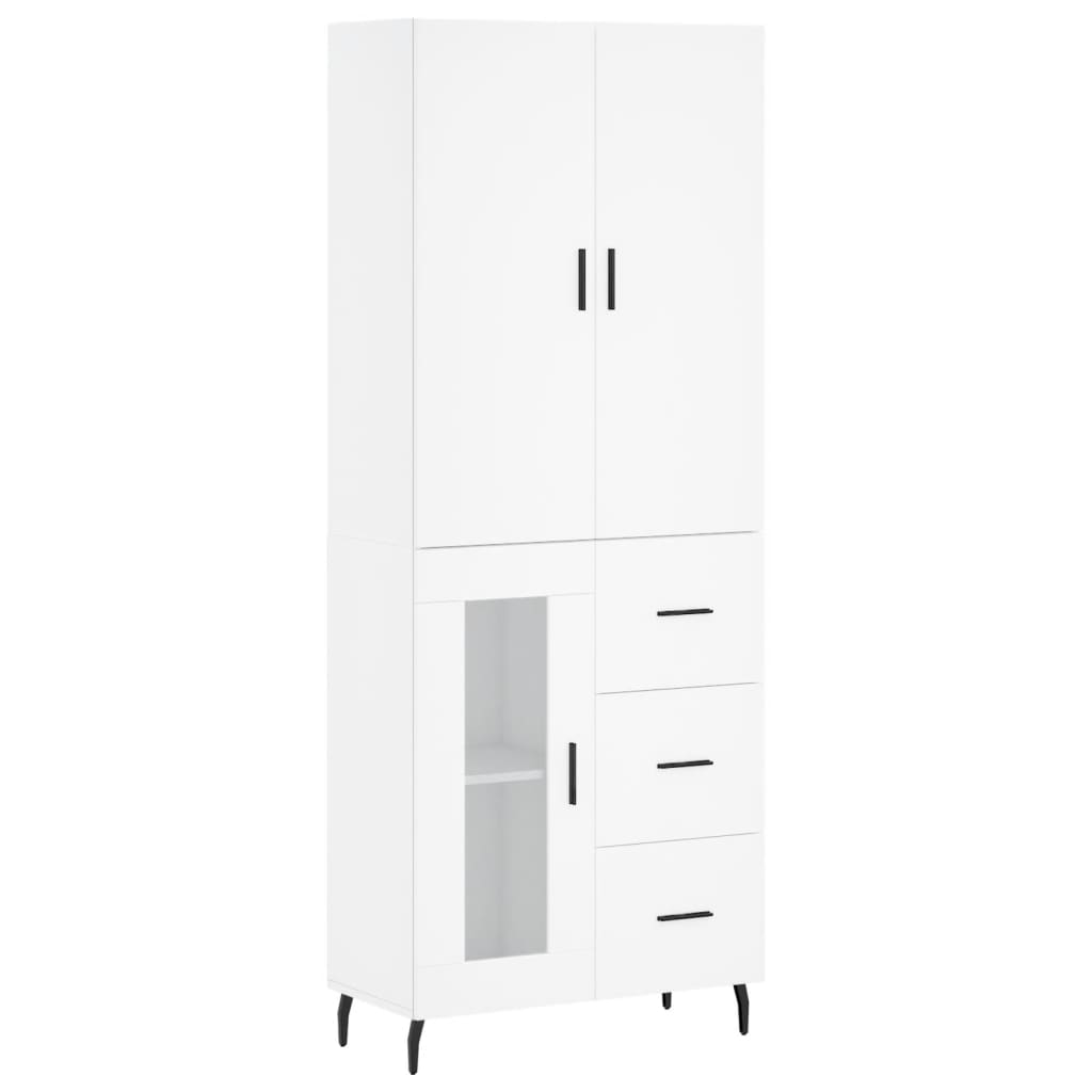 Image Buffet haut Blanc 69,5x34x180 cm Bois d'ingénierie | Xios Store SNC vidaXL Xios Store SNC