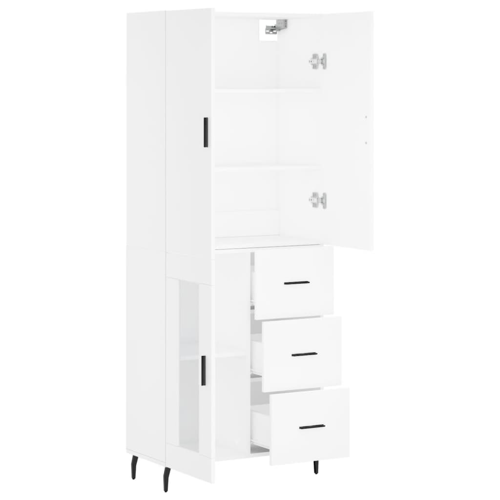 Image Buffet haut Blanc 69,5x34x180 cm Bois d'ingénierie | Xios Store SNC vidaXL Xios Store SNC