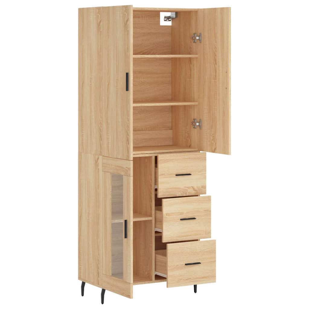 Image Buffet haut Chêne sonoma 69,5x34x180 cm Bois d'ingénierie | Xios Store SNC vidaXL Xios Store SNC