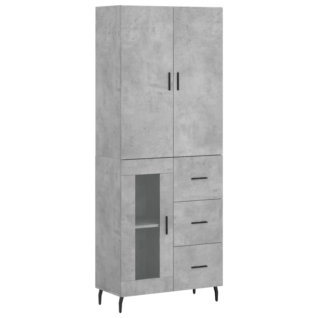 Image Buffet haut Gris béton 69,5x34x180 cm Bois d'ingénierie | Xios Store SNC vidaXL Xios Store SNC