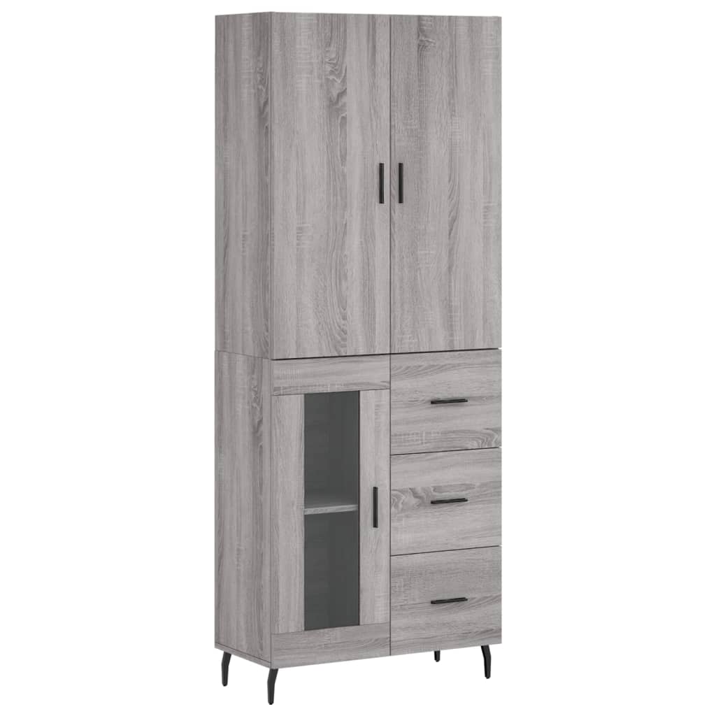 Image Buffet haut Sonoma gris 69,5x34x180 cm Bois d'ingénierie | Xios Store SNC vidaXL Xios Store SNC