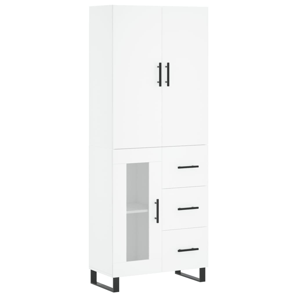 Image Buffet haut Blanc 69,5x34x180 cm Bois d'ingénierie | Xios Store SNC vidaXL Xios Store SNC