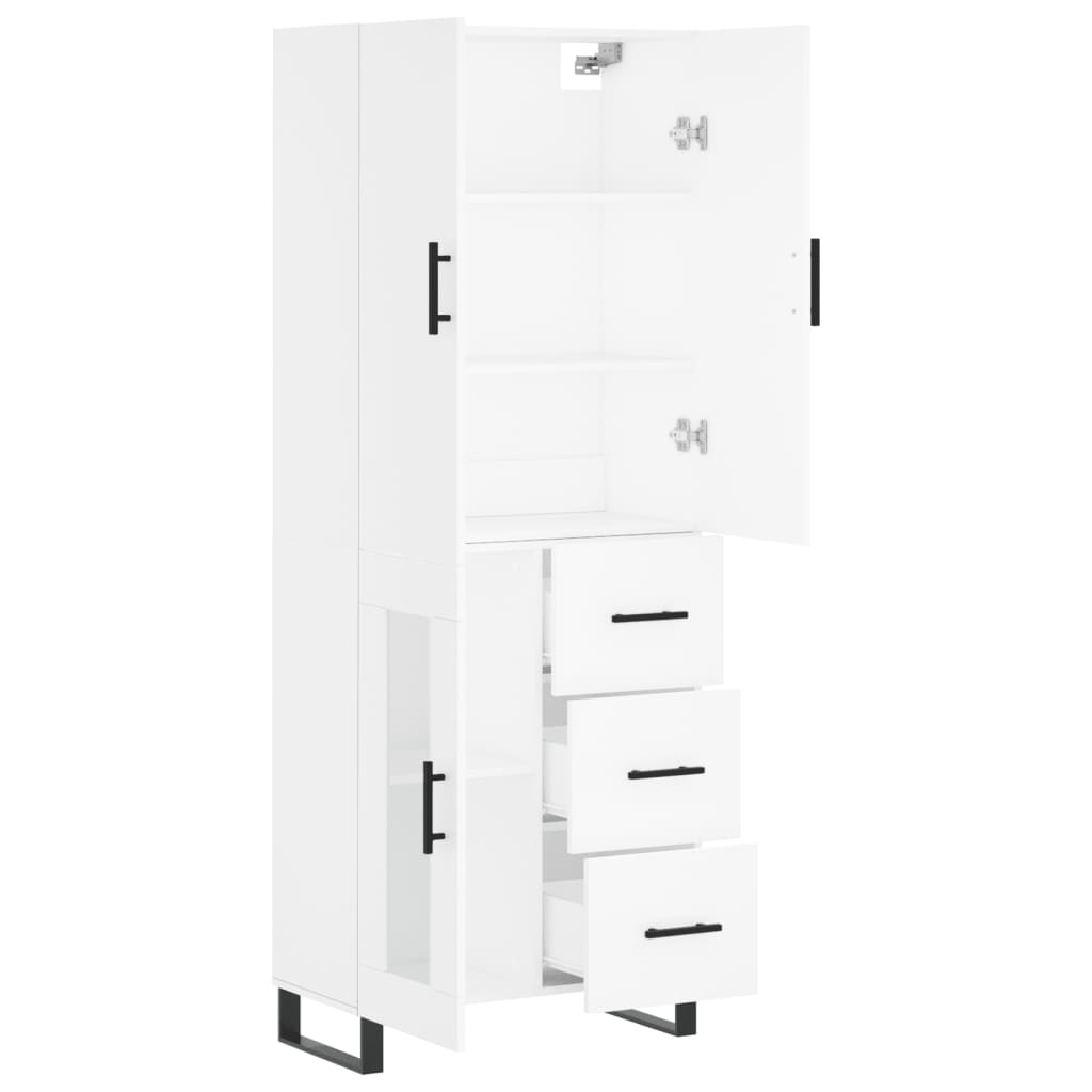 Image Buffet haut Blanc 69,5x34x180 cm Bois d'ingénierie | Xios Store SNC vidaXL Xios Store SNC