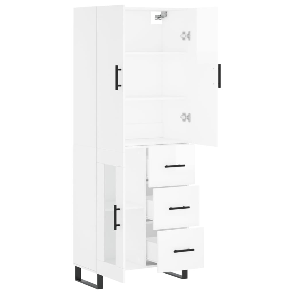 Image Buffet haut Blanc brillant 69,5x34x180 cm Bois d'ingénierie | Xios Store SNC vidaXL Xios Store SNC