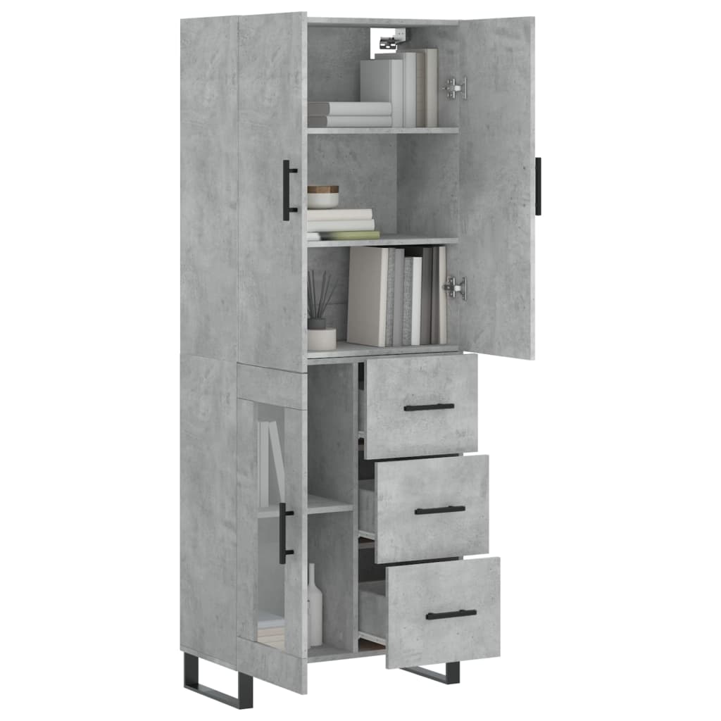 Image Buffet haut Gris béton 69,5x34x180 cm Bois d'ingénierie | Xios Store SNC vidaXL Xios Store SNC