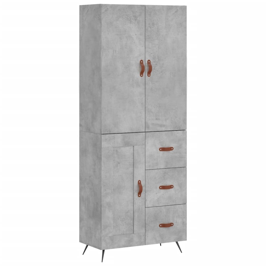 Image Buffet haut Gris béton 69,5x34x180 cm Bois d'ingénierie | Xios Store SNC vidaXL Xios Store SNC