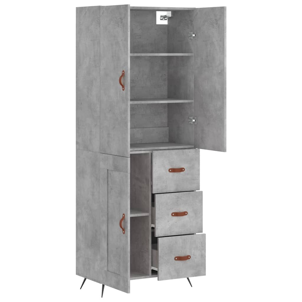 Image Buffet haut Gris béton 69,5x34x180 cm Bois d'ingénierie | Xios Store SNC vidaXL Xios Store SNC