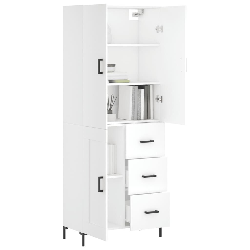 Image Buffet haut Blanc 69,5x34x180 cm Bois d'ingénierie | Xios Store SNC vidaXL Xios Store SNC