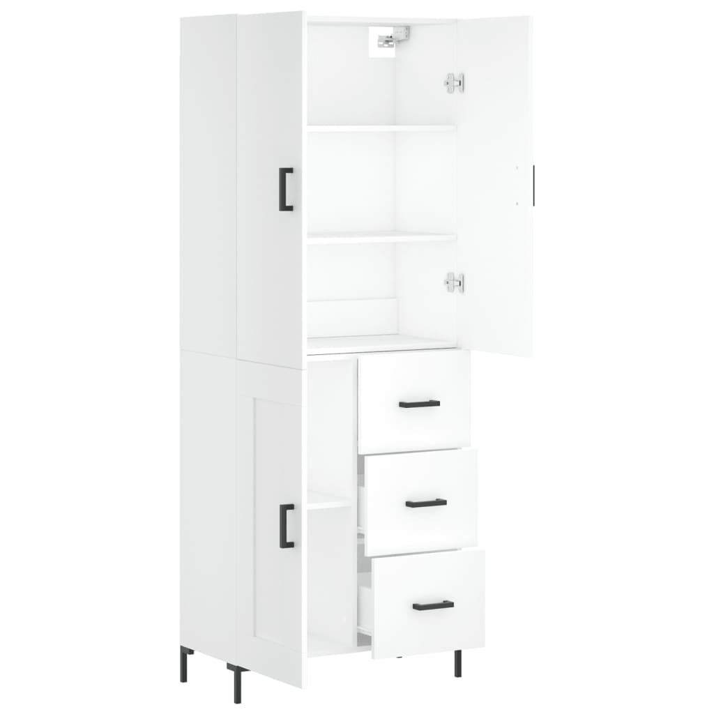 Image Buffet haut Blanc 69,5x34x180 cm Bois d'ingénierie | Xios Store SNC vidaXL Xios Store SNC