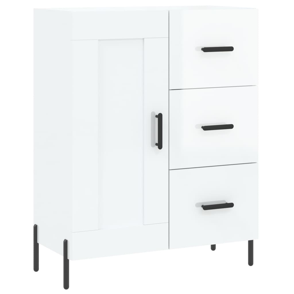 Image Buffet haut Blanc brillant 69,5x34x180 cm Bois d'ingénierie | Xios Store SNC vidaXL Xios Store SNC