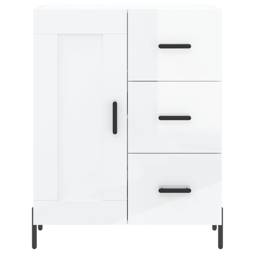 Image Buffet haut Blanc brillant 69,5x34x180 cm Bois d'ingénierie | Xios Store SNC vidaXL Xios Store SNC