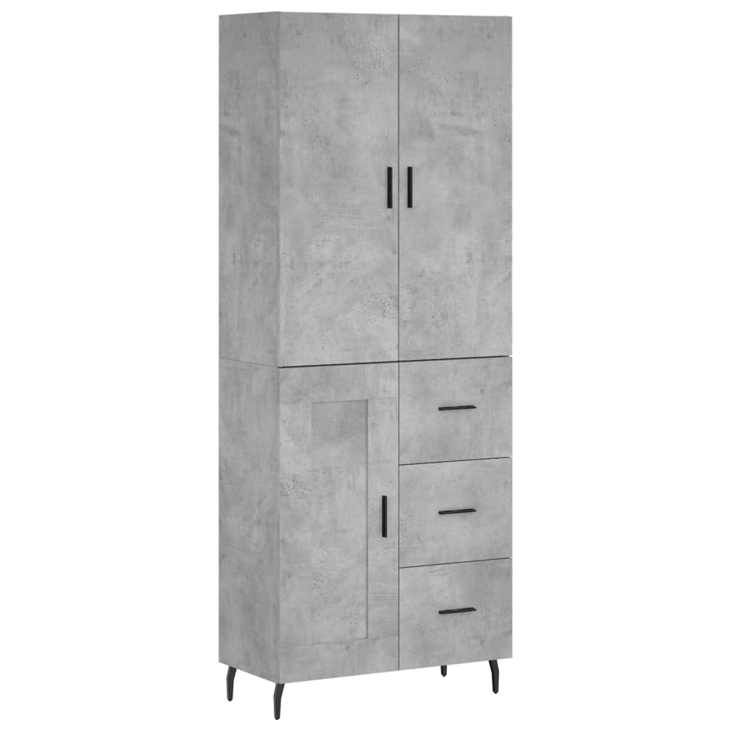 Image Buffet haut Gris béton 69,5x34x180 cm Bois d'ingénierie | Xios Store SNC vidaXL Xios Store SNC