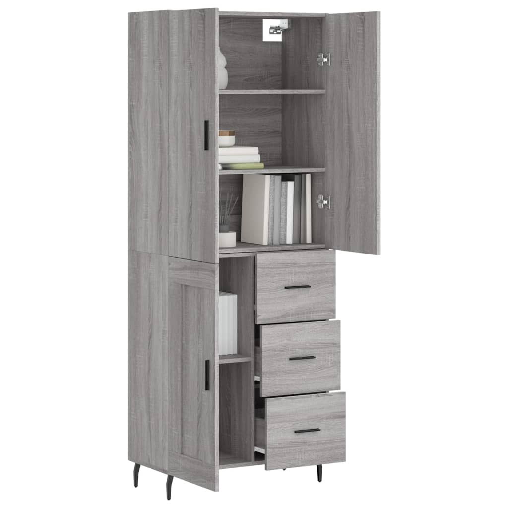 Image Buffet haut Sonoma gris 69,5x34x180 cm Bois d'ingénierie | Xios Store SNC vidaXL Xios Store SNC