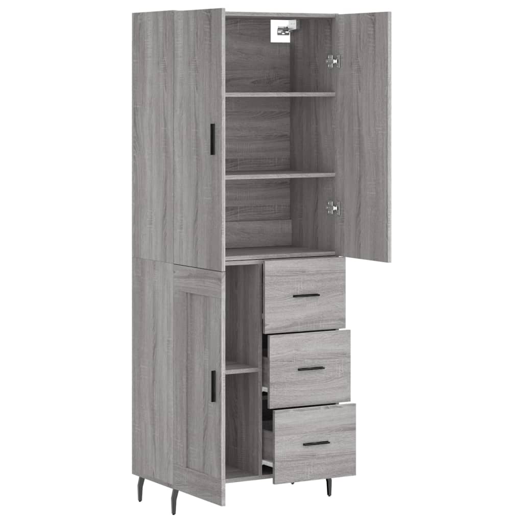 Image Buffet haut Sonoma gris 69,5x34x180 cm Bois d'ingénierie | Xios Store SNC vidaXL Xios Store SNC