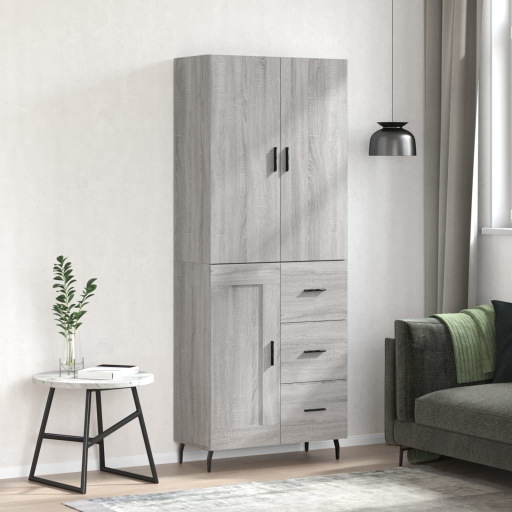 Image Buffet haut Sonoma gris 69,5x34x180 cm Bois d'ingénierie | Xios Store SNC vidaXL Xios Store SNC