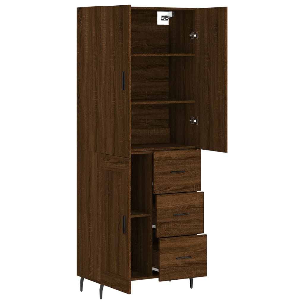 Image Buffet haut Chêne marron 69,5x34x180 cm Bois d'ingénierie | Xios Store SNC vidaXL Xios Store SNC