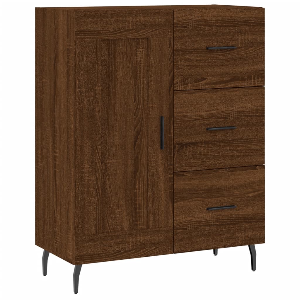 Image Buffet haut Chêne marron 69,5x34x180 cm Bois d'ingénierie | Xios Store SNC vidaXL Xios Store SNC