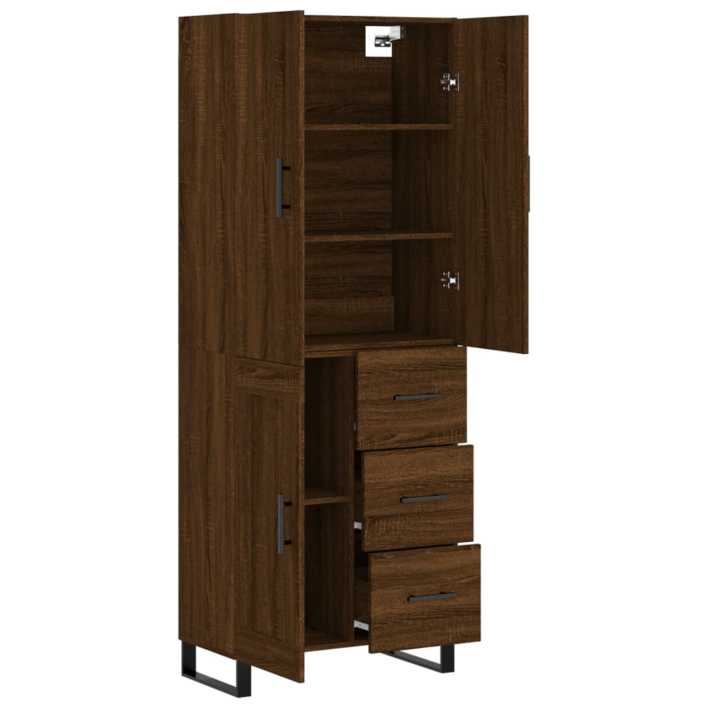 Image Buffet haut Chêne marron 69,5x34x180 cm Bois d'ingénierie | Xios Store SNC vidaXL Xios Store SNC