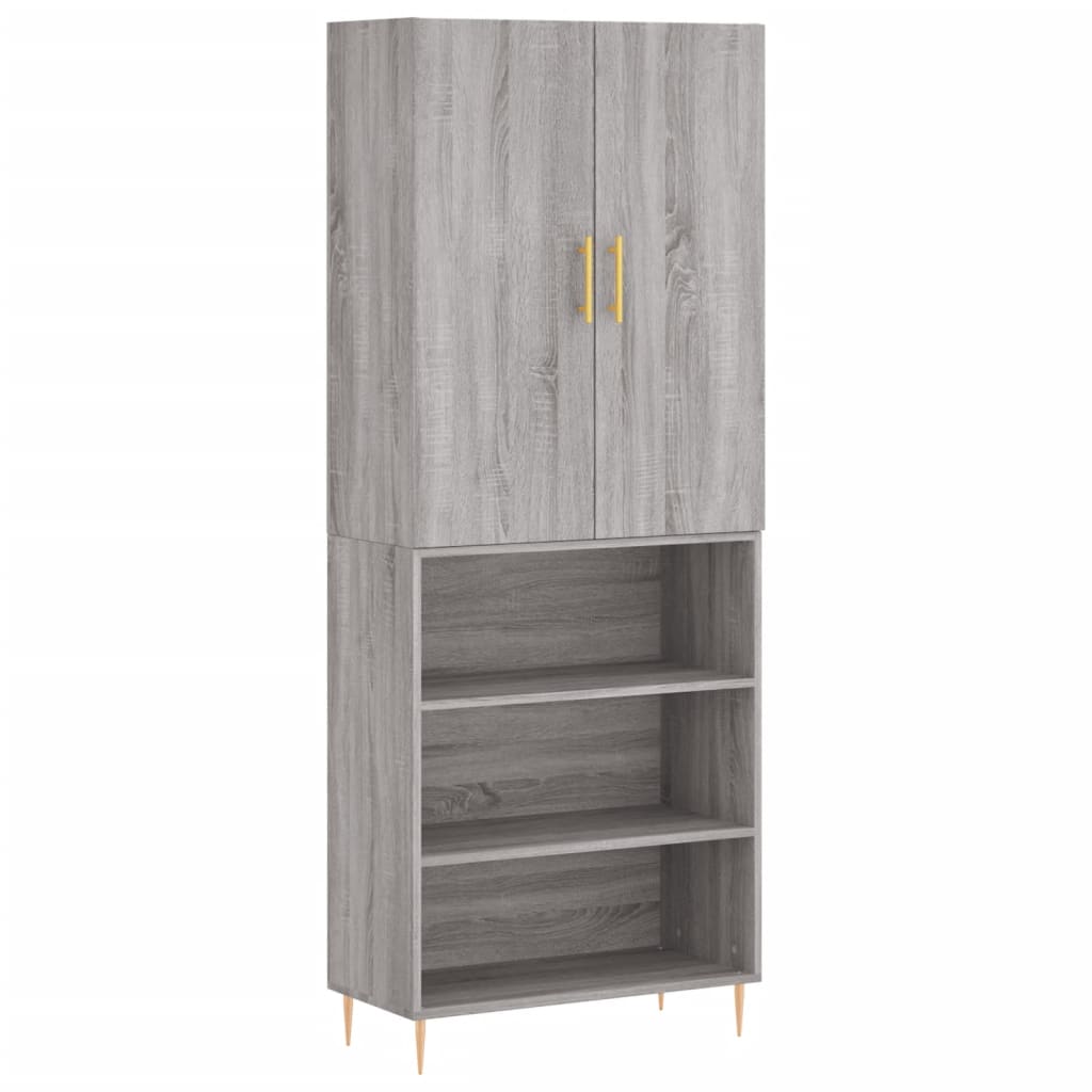 Image Buffet haut Sonoma gris 69,5x34x180 cm Bois d'ingénierie | Xios Store SNC vidaXL Xios Store SNC