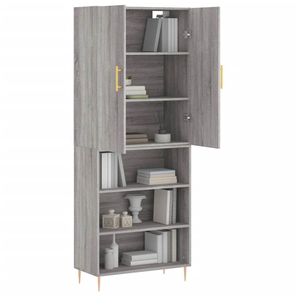 Image Buffet haut Sonoma gris 69,5x34x180 cm Bois d'ingénierie | Xios Store SNC vidaXL Xios Store SNC