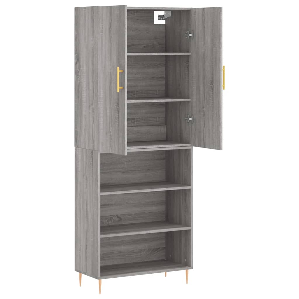 Image Buffet haut Sonoma gris 69,5x34x180 cm Bois d'ingénierie | Xios Store SNC vidaXL Xios Store SNC