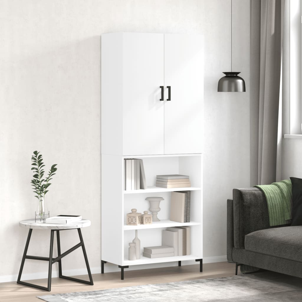 Image Buffet haut Blanc 69,5x34x180 cm Bois d'ingénierie | Xios Store SNC vidaXL Xios Store SNC