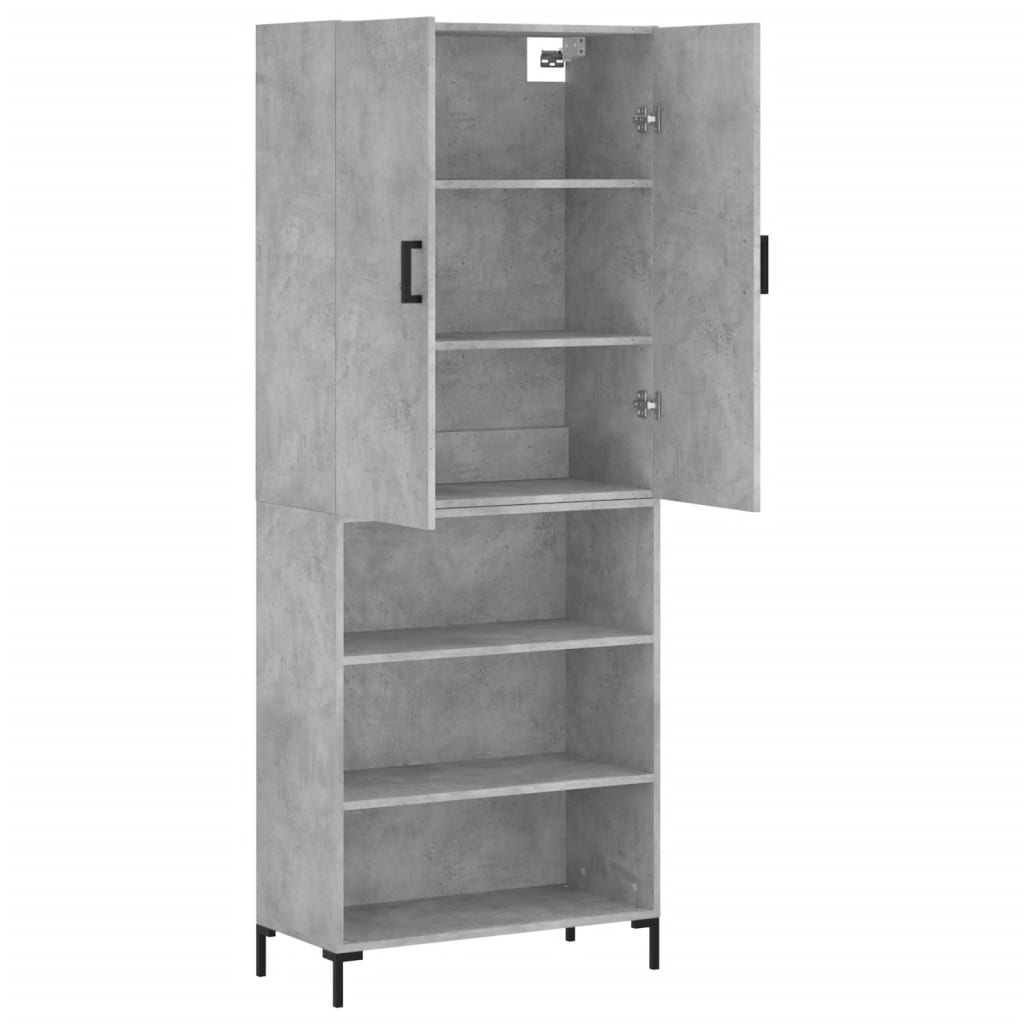 Image Buffet haut Gris béton 69,5x34x180 cm Bois d'ingénierie | Xios Store SNC vidaXL Xios Store SNC