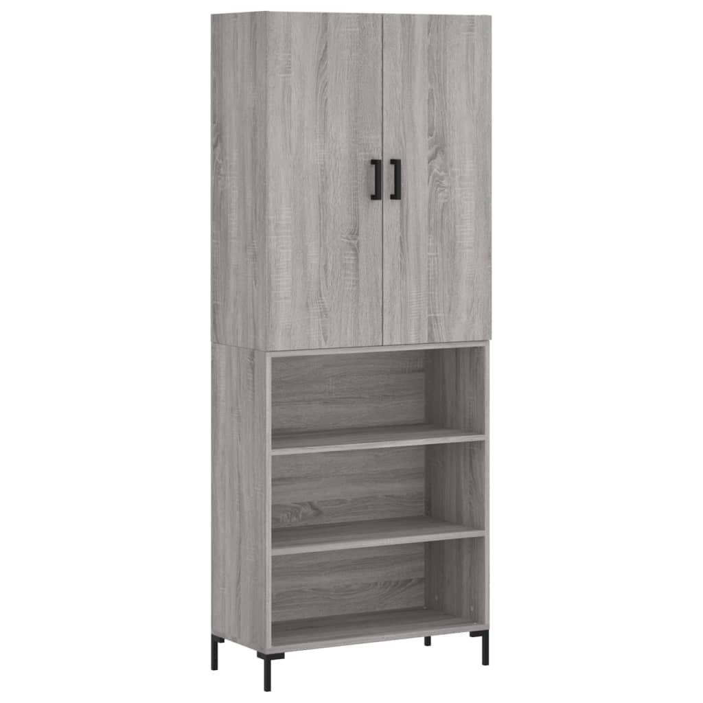 Image Buffet haut Sonoma gris 69,5x34x180 cm Bois d'ingénierie | Xios Store SNC vidaXL Xios Store SNC